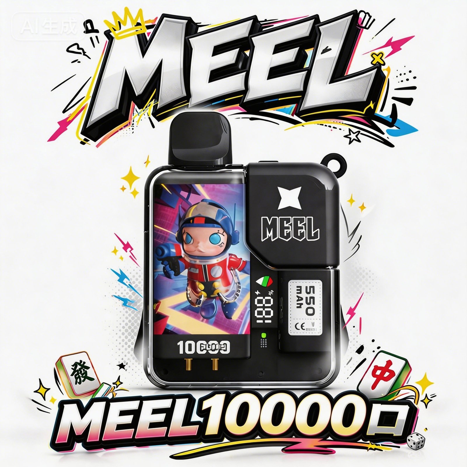 MEEL Boost 聯名麻將款 10,000 Puffs 3%的深邃果香韻味 從容掌控每一口順滑 550mAh 續航核心 台灣現貨秒發